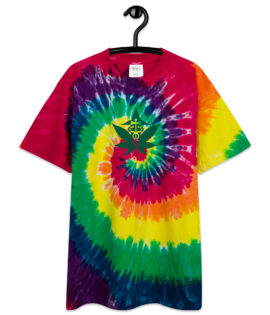 Pot Leaf Tie Dye Designs Embroidered Oversized Weed T Shirt