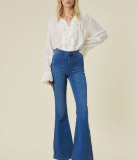 Womens High Waisted Flare Bell Bottom Jeans