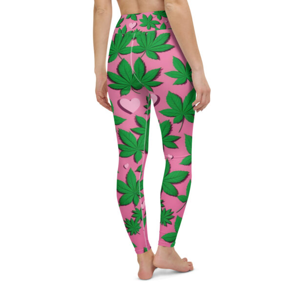 Fifth Degree™ Pink Weed 420 Marijuana Cannabis High Waisted Moisture Wicking Yoga Music Festival Leggings - Image 5